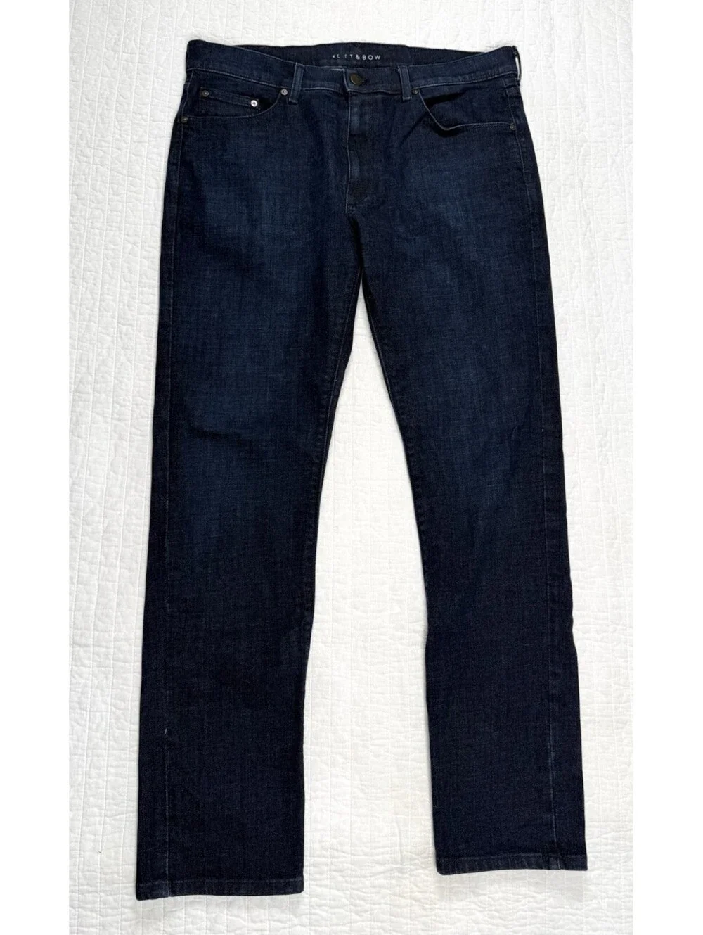 Mott & Bow Men’s 34x32 Slim Jeans Dark Wash Stretch Denim Premium Blue Cotton